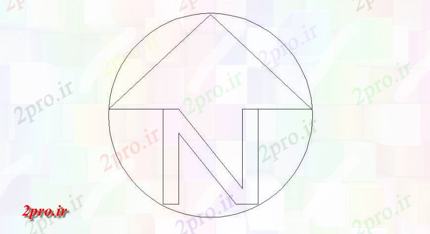 دانلود نقشه بلوک ، آرام ، نماد شمال مشترک جهت سمت  (کد122012)