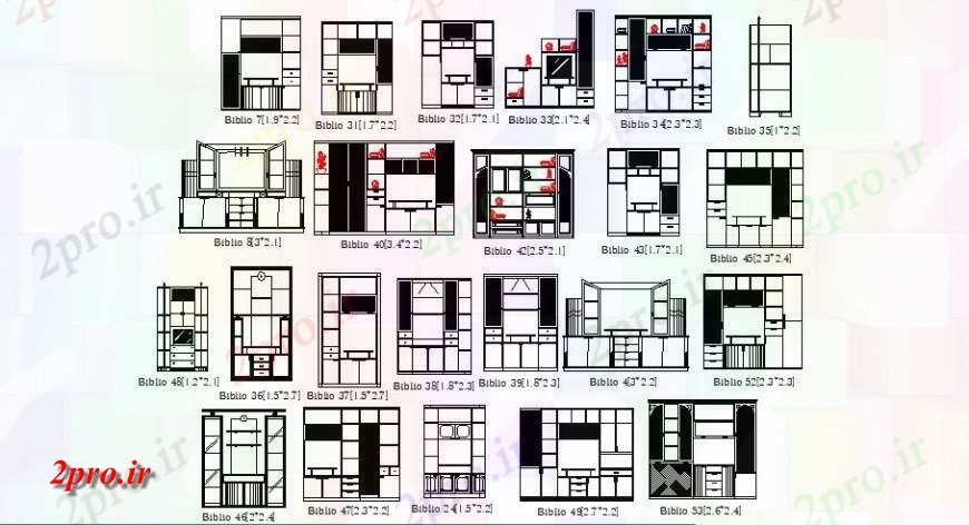 دانلود نقشه طراحی و مبلمان اتاقپویا رسم کابینه تلویزیون اتاق و نما کمد، بخش و جزئیات  خودکار   (کد122017)