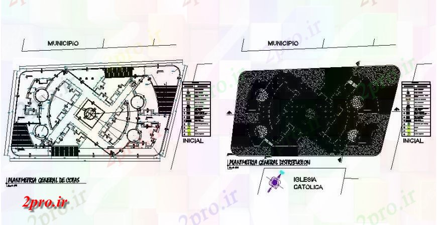 دانلود نقشه باغ پارک شهرداری طرحی معماری عمومی و محوطه سازی ساختار جزئیات 22 در 33 متر (کد122020)