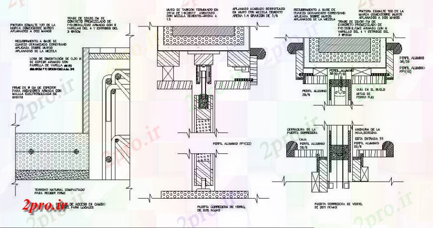 دانلود نقشه جزئیات طراحی در و پنجره  نصب و راه اندازی درب خانه اصلی و  ساخت و ساز طراحی جزئیات (کد122038)