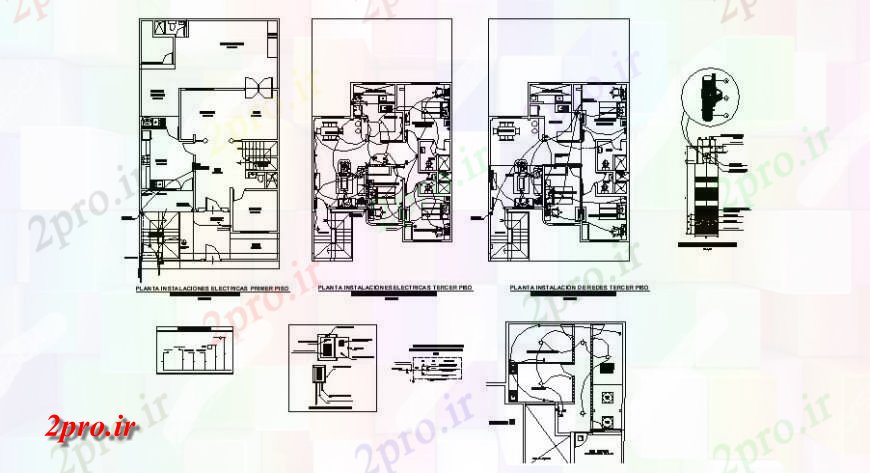 دانلود نقشه مسکونی ، ویلایی ، آپارتمان طرحی توزیع خانه یک خانواده و طرحی های الکتریکی طرحی های 10 در 11 متر (کد122051)