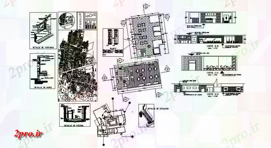 دانلود نقشه هتل - رستوران - اقامتگاه رستوران هتل ساخت بخش، طراحی، طرحی سایت و ساختار سازنده جزئیات 34 در 34 متر (کد122055)