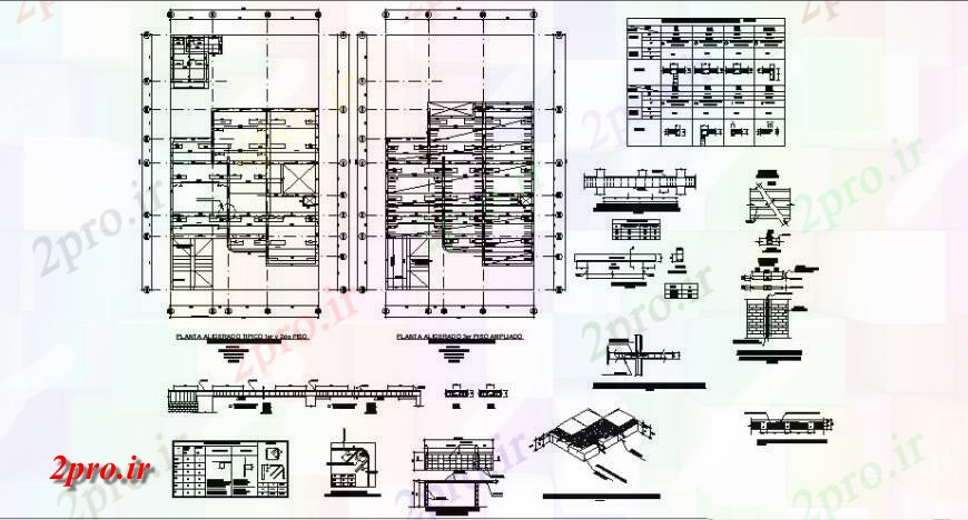 دانلود نقشه طراحی جزئیات ساختار ساخت و ساز سقف، طرحی یارو و دیگر جزئیات ساختار سازنده ساخت (کد122067)