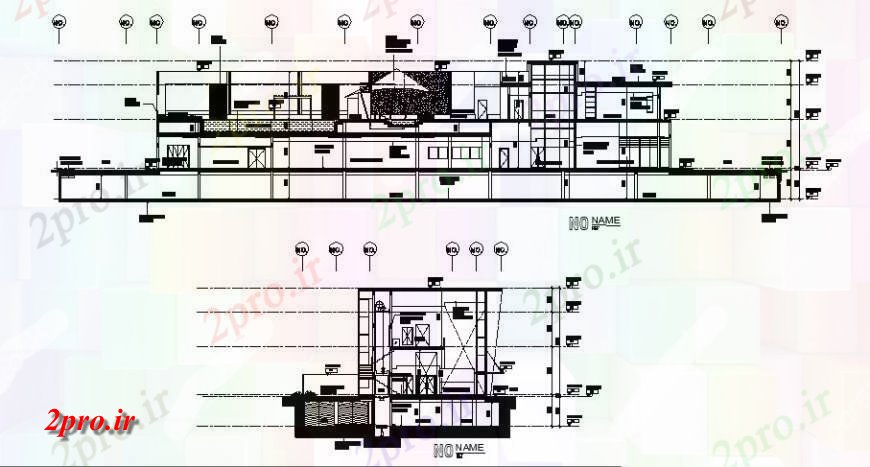 دانلود نقشه مسکونی  ، ویلایی ، آپارتمان  طولی و سطح مقطع باشگاه  خانه طراحی جزئیات  (کد122069)