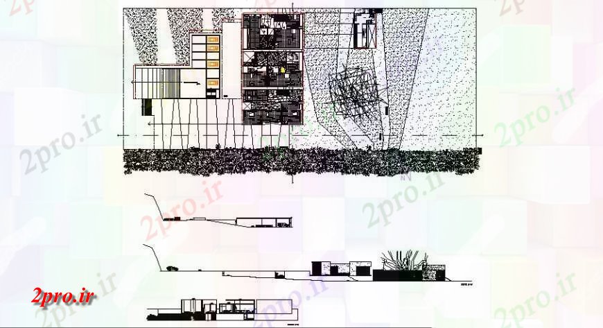دانلود نقشه مسکونی ، ویلایی ، آپارتمان تجملات ساحل نما خانه، بخش و طرحی توزیع جزئیات 25 در 47 متر (کد122083)