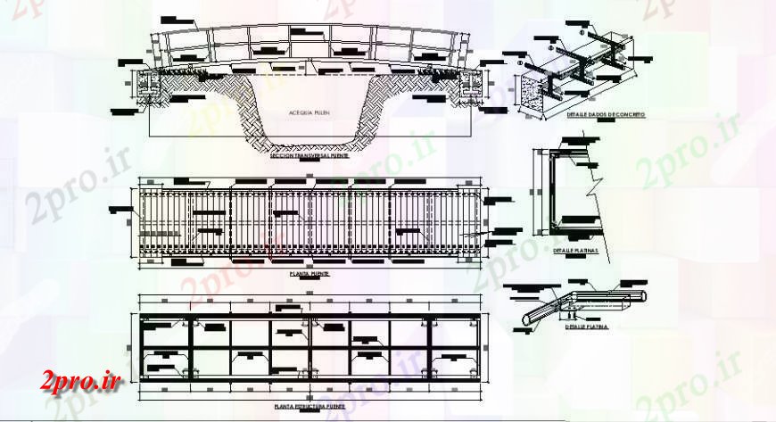 دانلود نقشه جزئیات ساخت پل شهرستان پل فضایی بخش، برنامه ریزی و ساخت و ساز جزئیات (کد122098)
