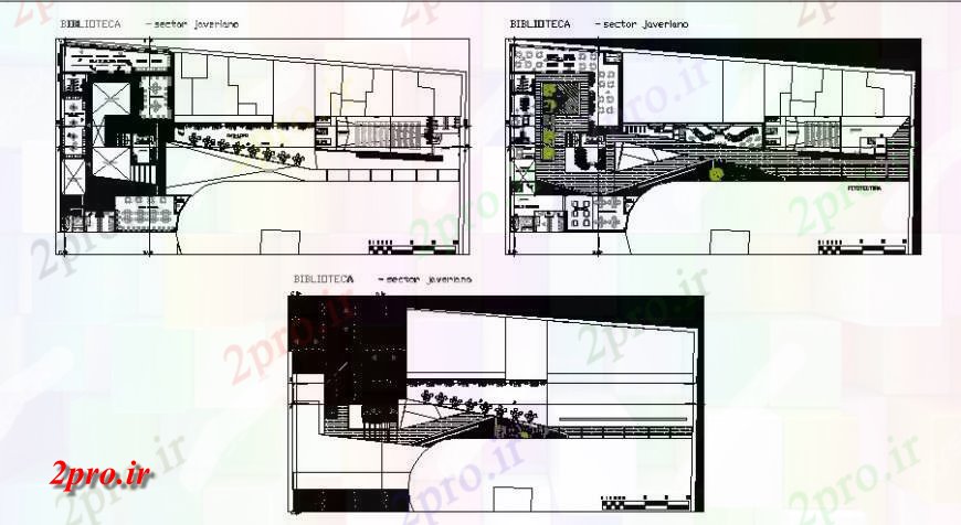 دانلود نقشه دانشگاه ، آموزشکده ، مدرسه ، هنرستان ، خوابگاه - Javeriano کتابخانه زمین پیشنهاد کامل و طرحی طبقه اول جزئیات 43 در 92 متر (کد122101)