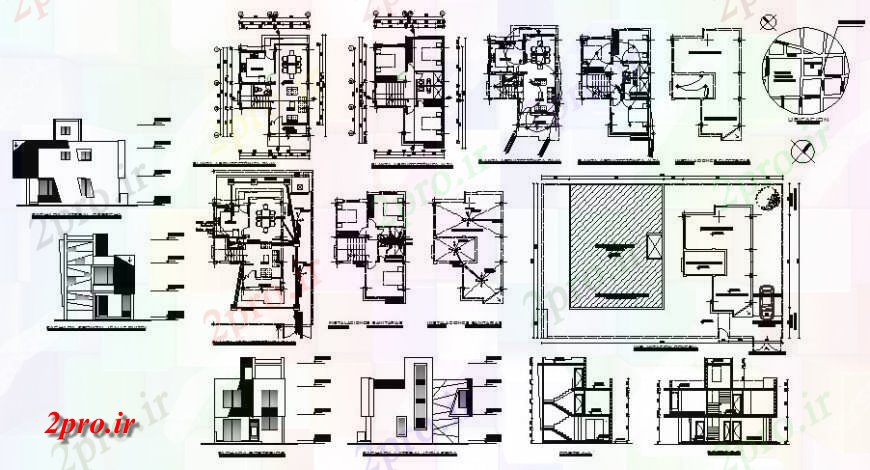 دانلود نقشه مسکونی ، ویلایی ، آپارتمان آپارتمان مسکونی کار طرح، نما و بخش 7 در 11 متر (کد122200)