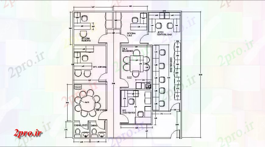 دانلود نقشه ساختمان اداری - تجاری - صنعتی Arces دفتر زمین طرحی طبقه طرح 10 در 11 متر (کد122227)