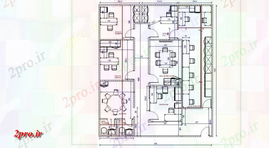دانلود نقشه جزئیات و فضای داخلی شرکت  جزئیات طرحی توزیع طبقه اول دفتر با مبلمان جزئیات (کد122228)