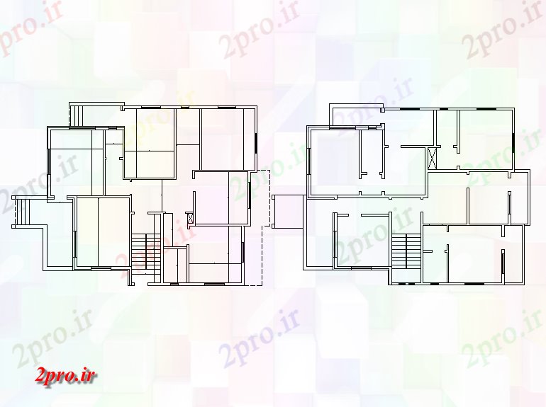 دانلود نقشه مسکونی  ، ویلایی ، آپارتمان  آپارتمان مسکونی دراز کردن (کد122276)