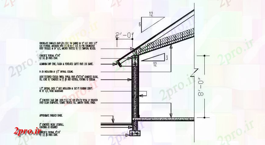 دانلود نقشه جزئیات ساخت و ساز سقف طراحی جزئیات مقطعی   ارائه (کد122296)