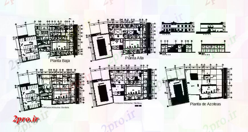 دانلود نقشه هتل - رستوران - اقامتگاه ساحل نما هتل، بخش، طرحی طبقه و نصب و راه اندازی بهداشتی جزئیات 42 در 55 متر (کد122307)