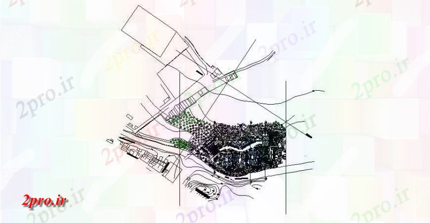 دانلود نقشه برنامه ریزی شهری نقشه برداری توپوگرافی از طراحی جزئیات منطقه   (کد122336)