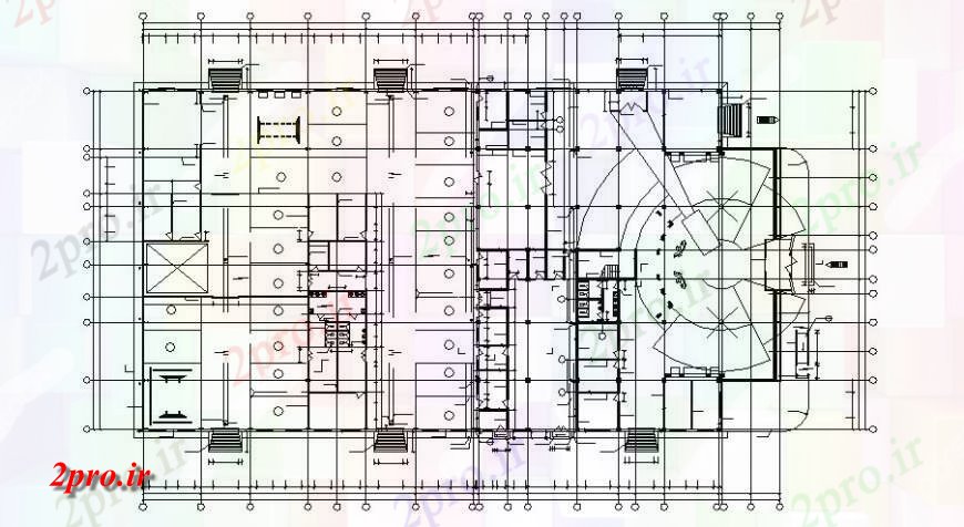 دانلود نقشه ساختمان اداری - تجاری - صنعتی فروشنده ماشین کشتی طبقه مرکز طرحی های 41 در 77 متر (کد122351)