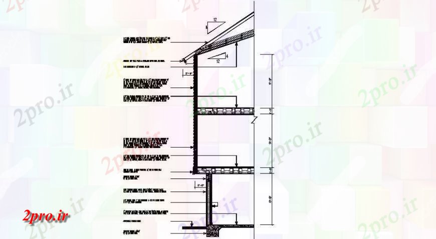 دانلود نقشه طراحی جزئیات ساختار سمت چپ جزئیات بخش نمای سازنده خانه (کد122362)