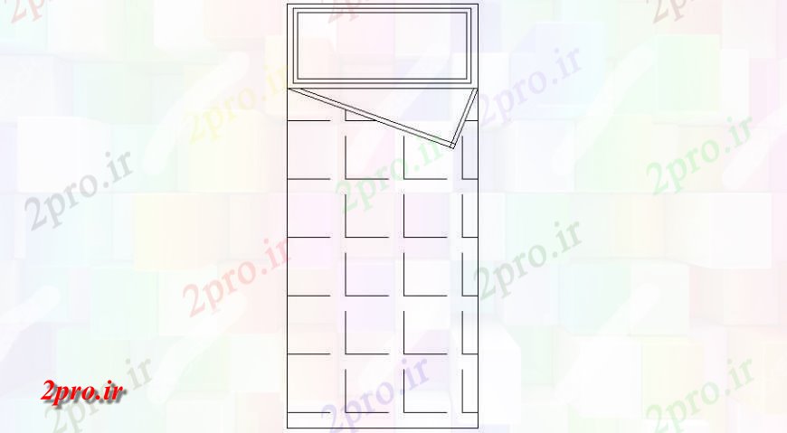 دانلود نقشه بلوک مبلمان تخت تک نمای بالا بلوک نما خودکار  جزئیات  (کد122367)