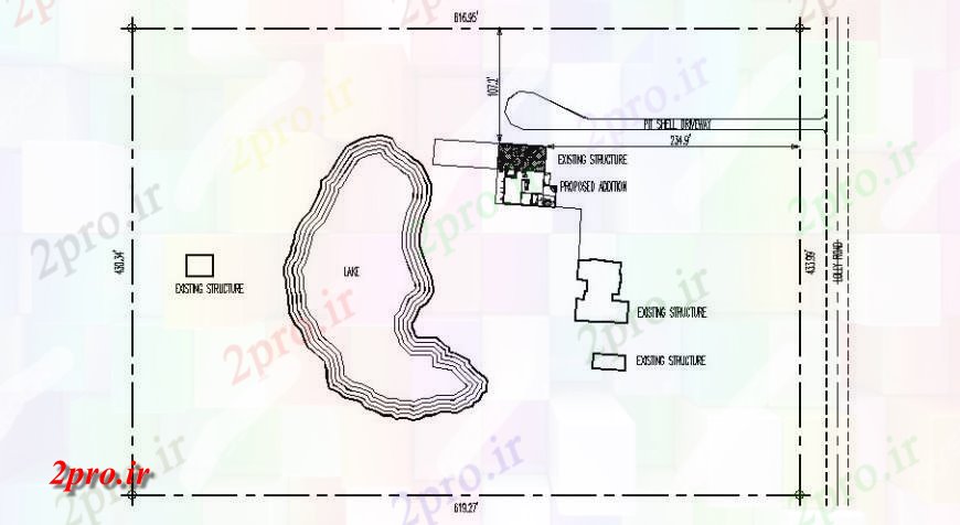 دانلود نقشه باغ موجود دریاچه پیشنهاد طرحی و طرحی سایت جزئیات 16 در 17 متر (کد122377)