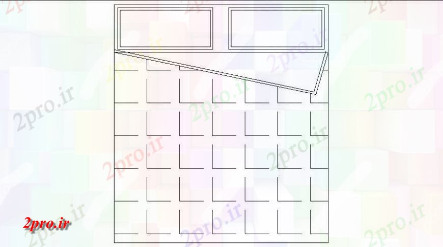 دانلود نقشه بلوک مبلمان تخت دو نفره بالای صفحه  بلوک نما طراحی جزئیات (کد122393)