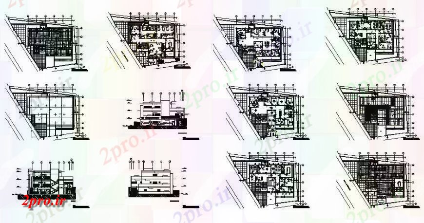 دانلود نقشه مسکونی ، ویلایی ، آپارتمان آپارتمان ساخت و ساز بخش و توزیع کف طرحی های 14 در 20 متر (کد122398)