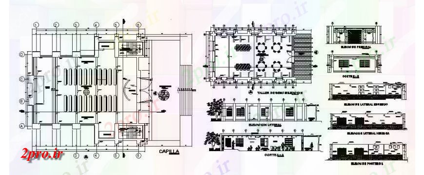 دانلود نقشه هتل - رستوران - اقامتگاه نما، طرحی و جزئیات مقطعی از ساختمان رستوران طراحی اتوکد 10 در 17 متر (کد122410)