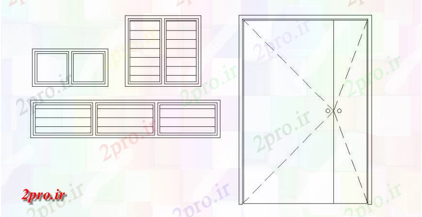 دانلود نقشه جزئیات طراحی در و پنجره  سایر درب خانه و پنجره های بلوک جزئیات (کد122419)