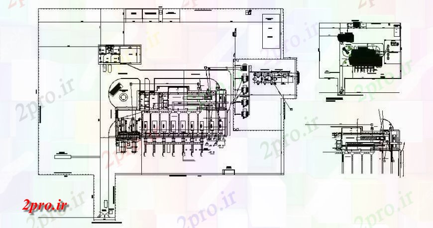دانلود نقشه کارخانه صنعتی  ، کارگاه واحد ساختمان صنعتی  جزئیات طرحی کار  (کد122421)