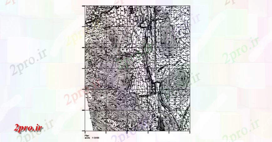 دانلود نقشه برنامه ریزی شهری کانتور نقشه برداری جزئیات از منطقه    فرمت اتوکد (کد122443)