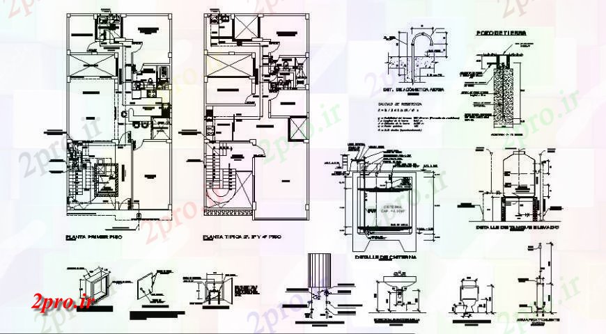 دانلود نقشه مسکونی  ، ویلایی ، آپارتمان  نصب و راه اندازی و ساختار بهداشتی جزئیات تک خانواده خانه (کد122506)