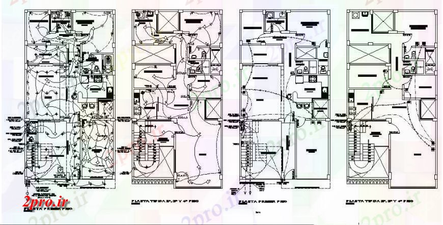 دانلود نقشه برق مسکونی طراحی برق و کف خانه طرح 8 در 15 متر (کد122508)