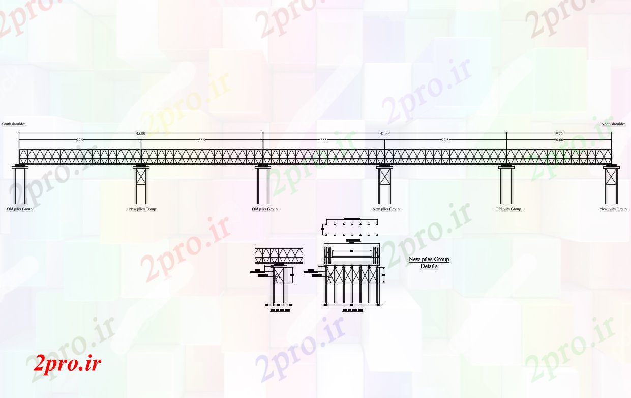 دانلود نقشه جاده و پل بخش پل بتنی و  ساخت و ساز طراحی جزئیات (کد122514)