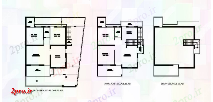 دانلود نقشه مسکونی  ، ویلایی ، آپارتمان  طرحی کار از دو دان خانه مسکونی  (کد122546)