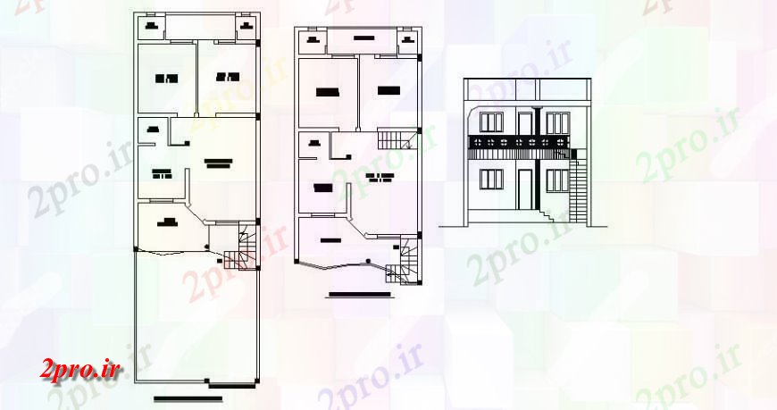 دانلود نقشه مسکونی  ، ویلایی ، آپارتمان  طرحی آپارتمان   کار دو دان مسکونی و  نما اتوکد (کد122602)