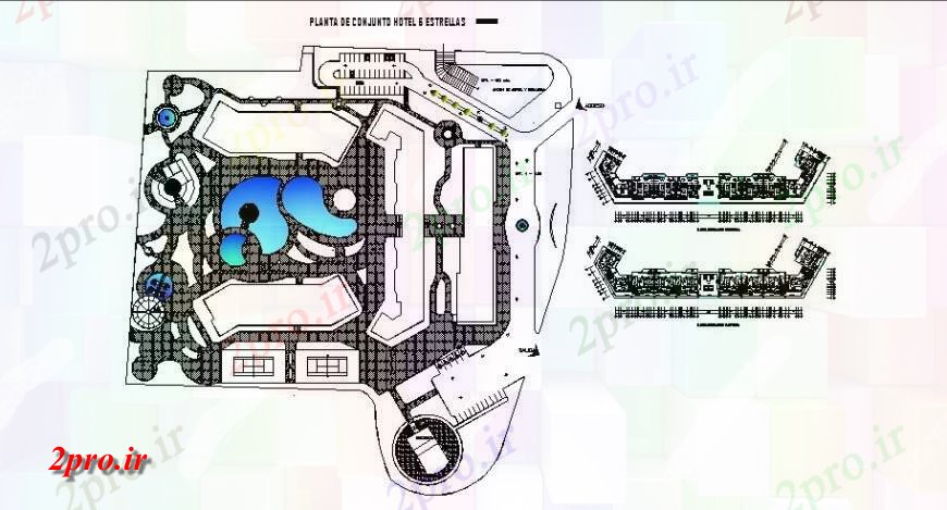 دانلود نقشه هتل - رستوران - اقامتگاه طرحی کار ساختمان هتل و نما 15 در 112 متر (کد122613)