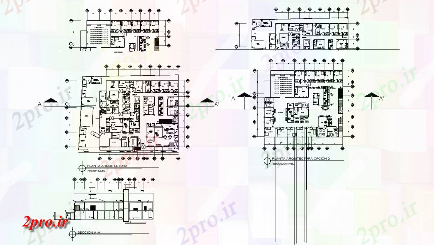 دانلود نقشه بیمارستان - درمانگاه - کلینیک بیمارستان بخش و طرحی طبقه اصلی توزیع طراحی جزئیات 34 در 38 متر (کد122622)