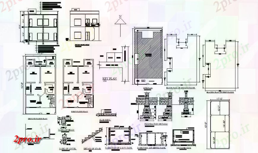 دانلود نقشه مسکونی ، ویلایی ، آپارتمان یکی از خانه خانواده طراحی پروژه معماری دقیق خودکار جزئیات 15 در 15 متر (کد122663)