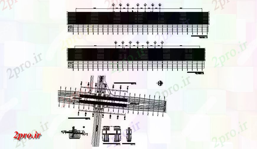 دانلود نقشه جزئیات ساخت پل نما پل فضایی و بخش و ساختار سازنده جزئیات (کد122677)