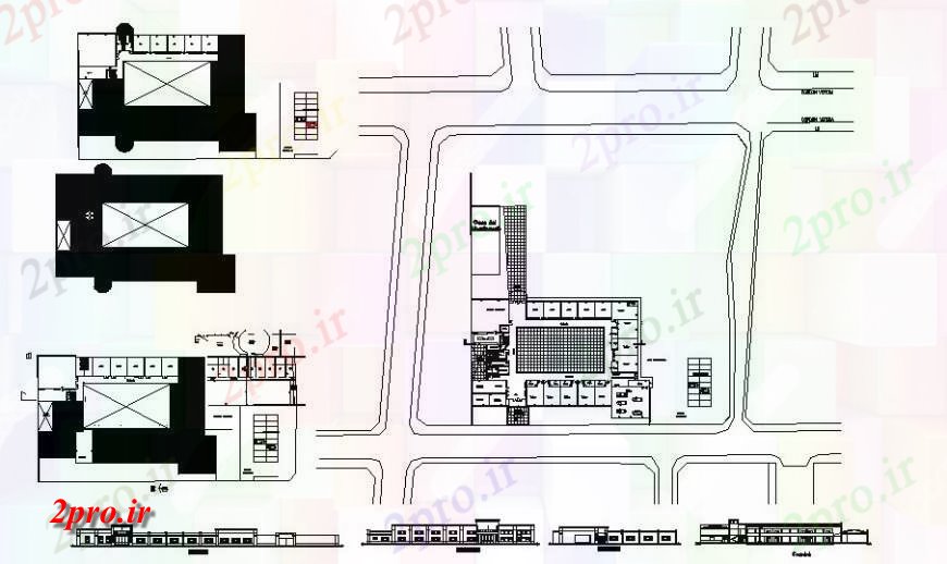 دانلود نقشه دانشگاه ، آموزشکده ، مدرسه ، هنرستان ، خوابگاه - دانشکده صنایع دستی ساخت و ساز نما، بخش، طرحی طبقه و خودکار جزئیات 24 در 37 متر (کد122706)
