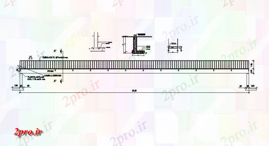 دانلود نقشه جزئیات ساخت پل طولانی پل بخش اصلی و  ساختار سازنده طراحی جزئیات (کد122795)