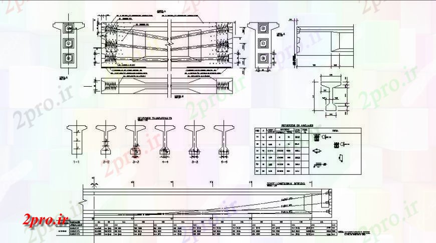 دانلود نقشه جزئیات ساخت پل بخش پل و ساخت و ساز طراحی جزئیات با ستون  (کد122800)