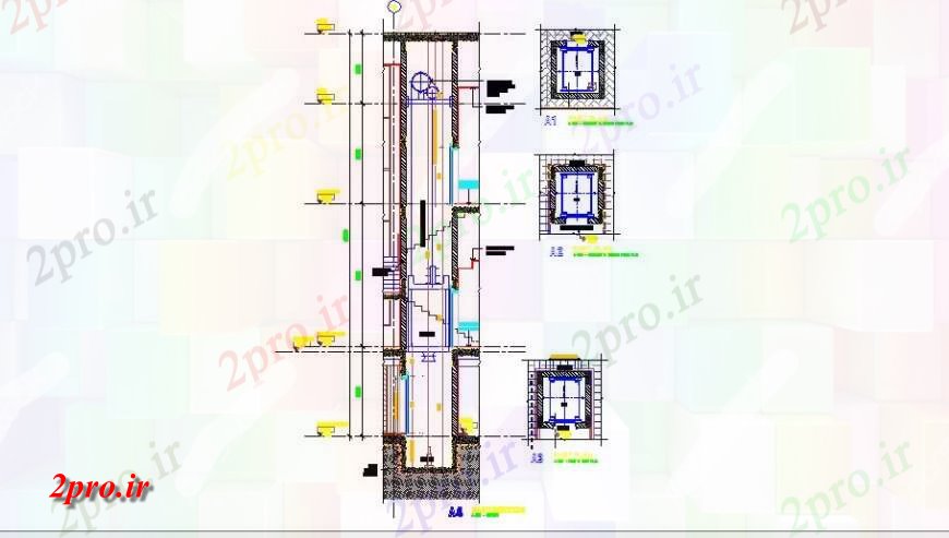 دانلود نقشه  جزئیات آسانسور و   بخش   و نصب و راه اندازی طراحی  از باشگاه خانه (کد122814)