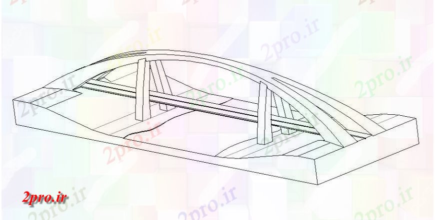 دانلود نقشه جزئیات ساخت پل پل سالازار  نما ایزومتریک طراحی جزئیات  (کد122838)