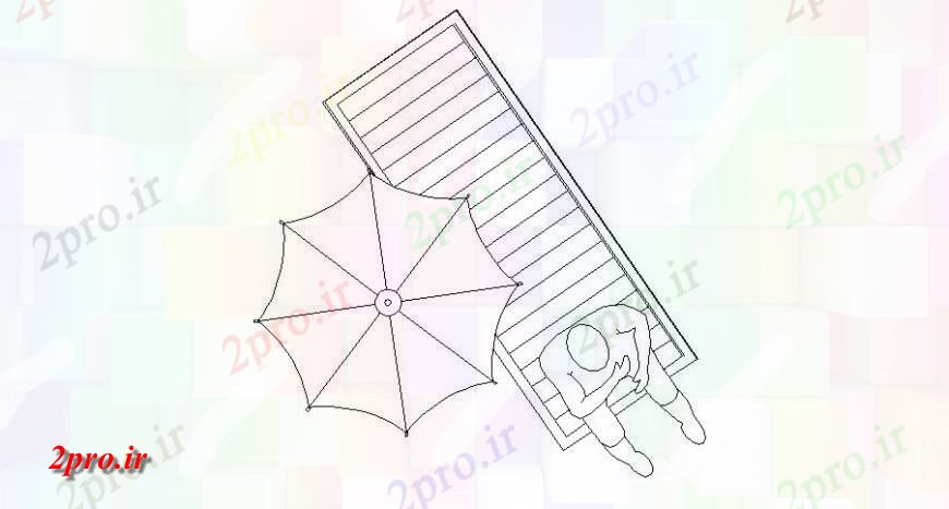 دانلود نقشه بلوک مبلمان ساحل بقیه تماس صندلی بلوک بالای صفحه  نما با چتر  (کد122883)