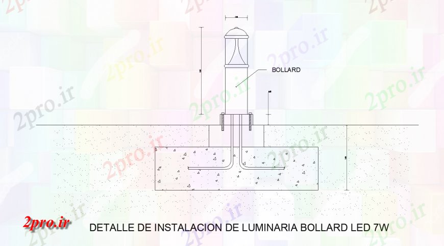 دانلود نقشه طراحی جزئیات ساختار جزئیات ساخت و ساز بولارد با LE  نصب و راه اندازی طراحی جزئیات  (کد122892)
