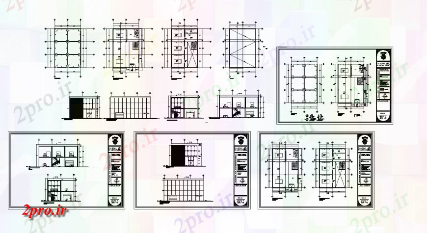 دانلود نقشه ساختمان اداری - تجاری - صنعتی دو طبقه اداری ساخت جزئیات معماری پروژه 10 در 15 متر (کد122897)