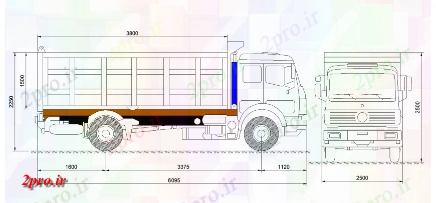 دانلود نقشه بلوک وسایل نقلیه حمل و نقل خلاق کامیون  (کد122905)