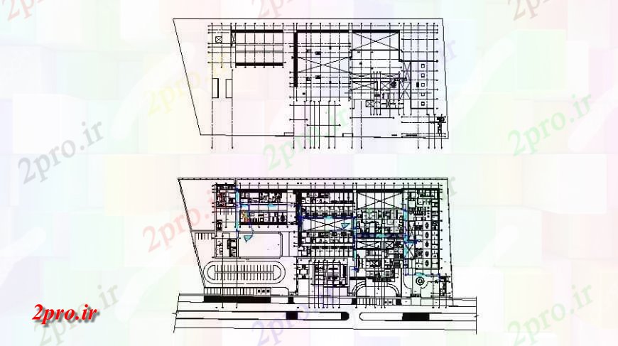 دانلود نقشه بیمارستان - درمانگاه - کلینیک طبقه بیمارستان طرحی کلی طرح 82 در 169 متر (کد122924)