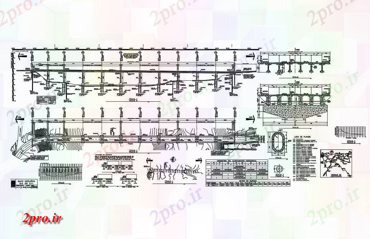 دانلود نقشه جاده و پل بخش پل فضایی و  ساخت و ساز طراحی جزئیات (کد122966)