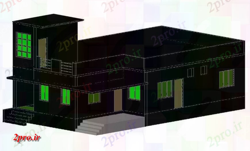 دانلود نقشه مسکونی  ، ویلایی ، آپارتمان  مدل تریدی از واحدهای مسکونی جزئیات  (کد122968)