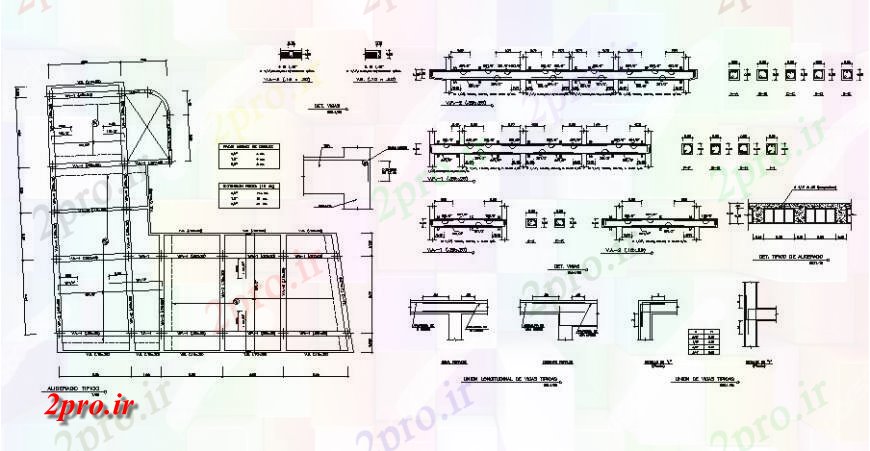 دانلود نقشه جزئیات ستون ستون به طرحی اتصال تیرها و ساخت و ساز  جزئیات (کد122980)